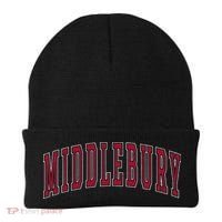 Middlebury Vermont Souvenir College Style Red Text Beanie thumb 0