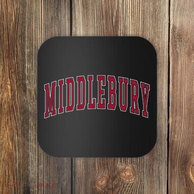 Middlebury Vermont Souvenir College Style Red Text Coaster