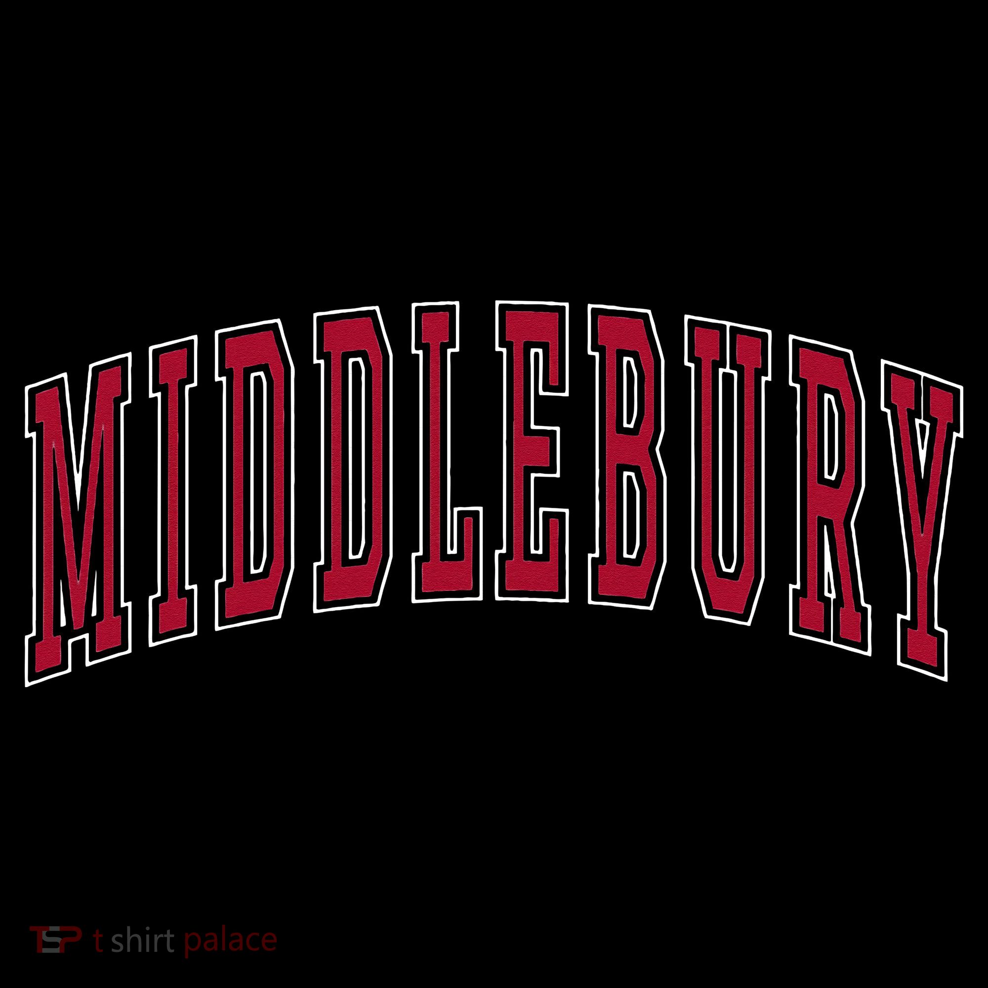 Middlebury Vermont Souvenir College Style Red Text Women's Hoodie