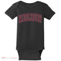 Middlebury Vermont Souvenir College Style Red Text Baby Bodysuit thumb 0