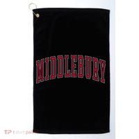 Middlebury Vermont Souvenir College Style Red Text Golf Towel thumb 0