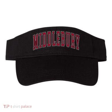 Middlebury Vermont Souvenir College Style Red Text Visor