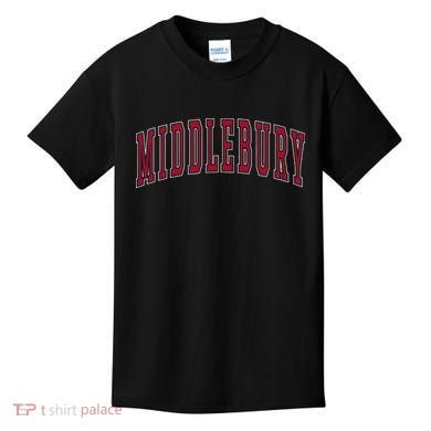 Middlebury Vermont Souvenir College Style Red Text Kids T-Shirt
