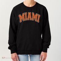 Miami Varsity Style Orange Text With White Outline Women's Sweatshirt thumb 0