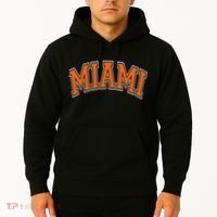 Miami Varsity Style Orange Text With White Outline Hoodie thumb 2