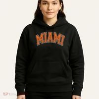 Miami Varsity Style Orange Text With White Outline Hoodie thumb 5