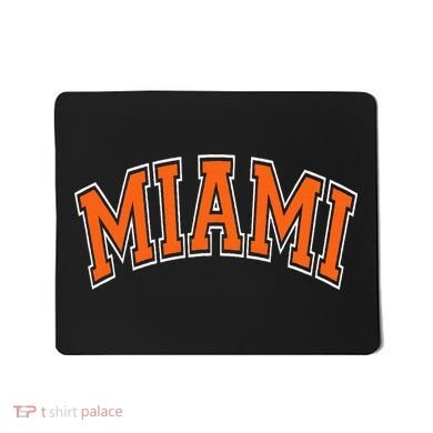 Miami Varsity Style Orange Text With White Outline Mousepad
