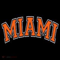 Miami Varsity Style Orange Text With White Outline Mousepad thumb 1