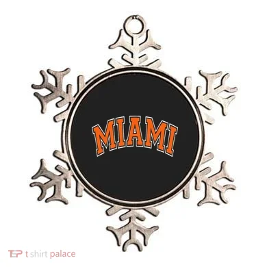 Miami Varsity Style Orange Text With White Outline Ornament