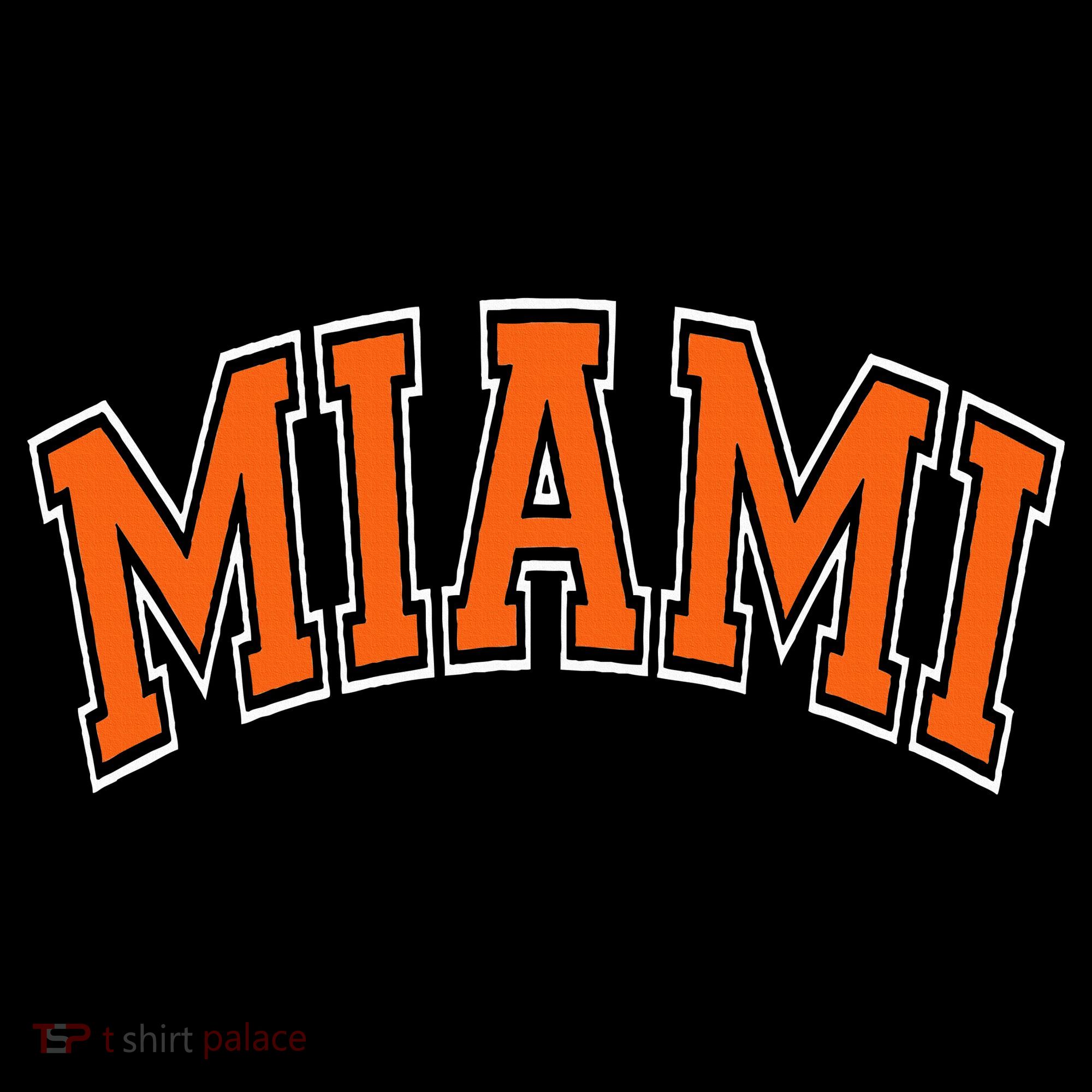 Miami Varsity Style Orange Text With White Outline Ornament