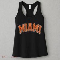 Miami Varsity Style Orange Text With White Outline Women's Tank Top thumb 3