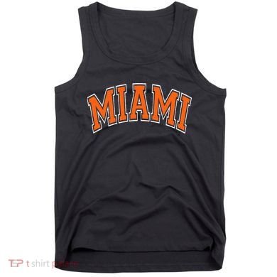 Miami Varsity Style Orange Text With White Outline Tank Top