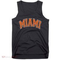 Miami Varsity Style Orange Text With White Outline Tank Top thumb 0