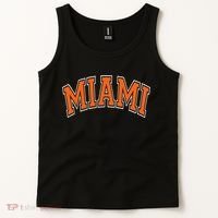 Miami Varsity Style Orange Text With White Outline Tank Top thumb 2