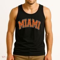 Miami Varsity Style Orange Text With White Outline Tank Top thumb 3