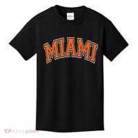 Miami Varsity Style Orange Text With White Outline Kids T-Shirt thumb 0