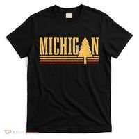 Michigan Vintage Tree State Pride Camping Hiking Michigan T-Shirt thumb 0
