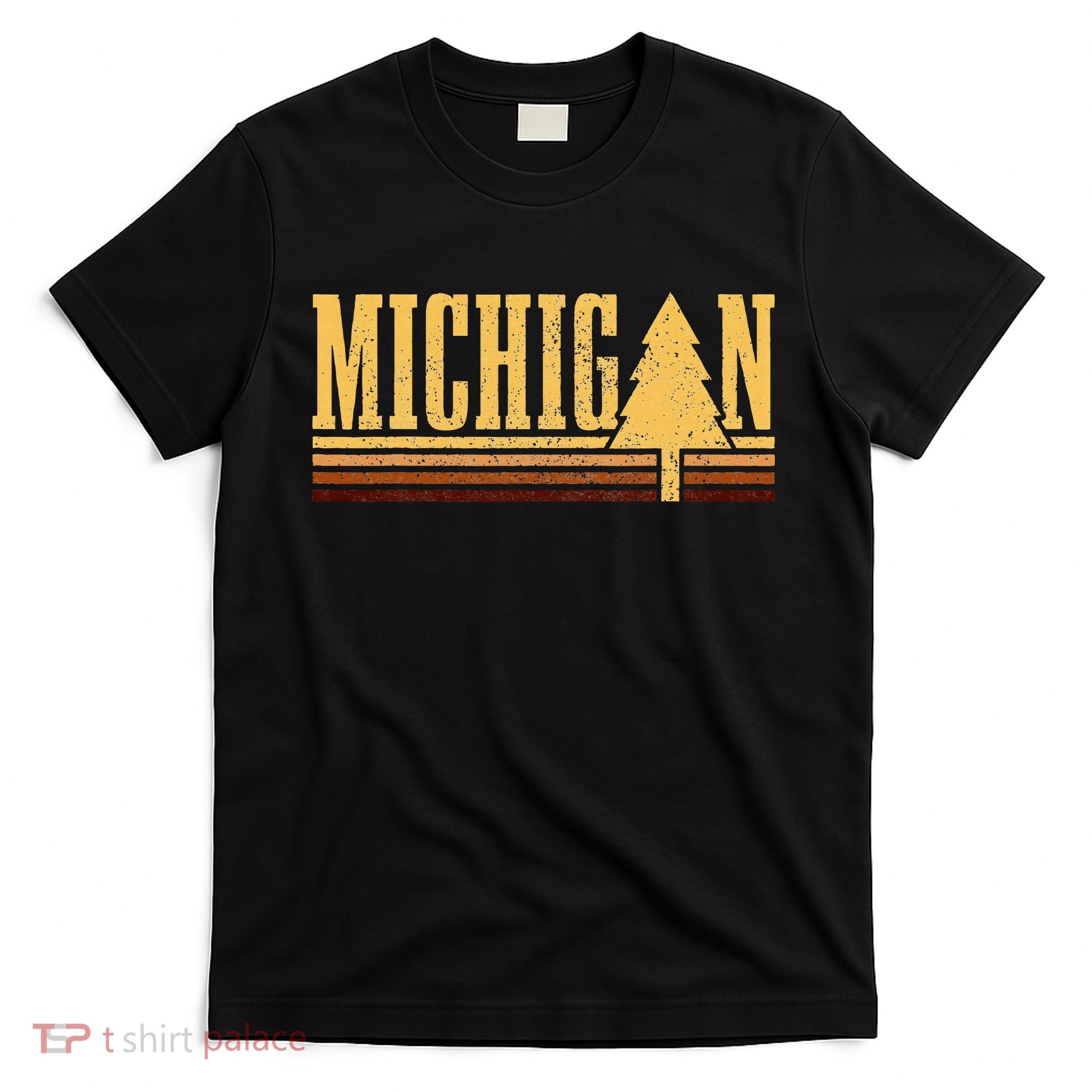 Michigan Vintage Tree State Pride Camping Hiking Michigan T-Shirt