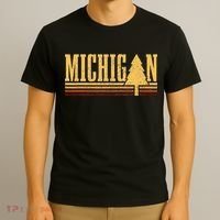 Michigan Vintage Tree State Pride Camping Hiking Michigan T-Shirt thumb 3