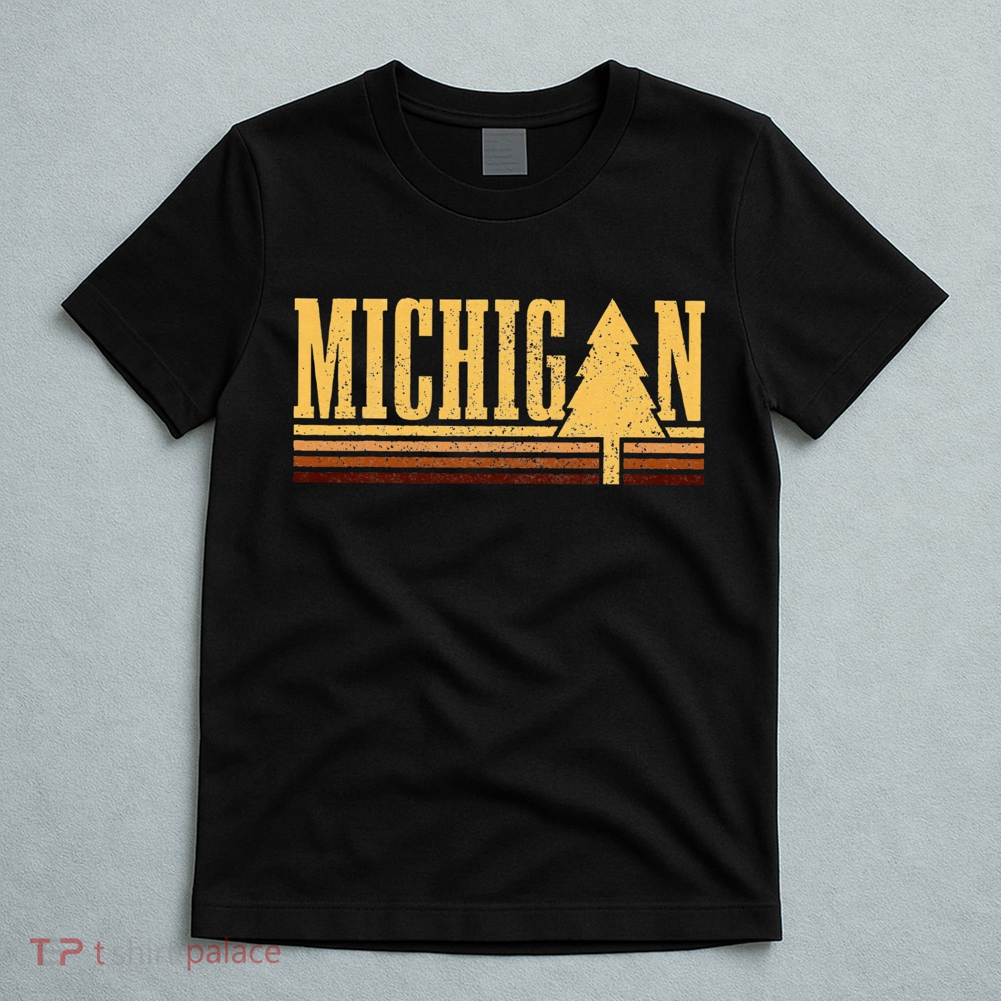 Michigan Vintage Tree State Pride Camping Hiking Michigan T-Shirt