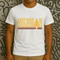 Michigan Vintage Tree State Pride Camping Hiking Michigan T-Shirt thumb 3
