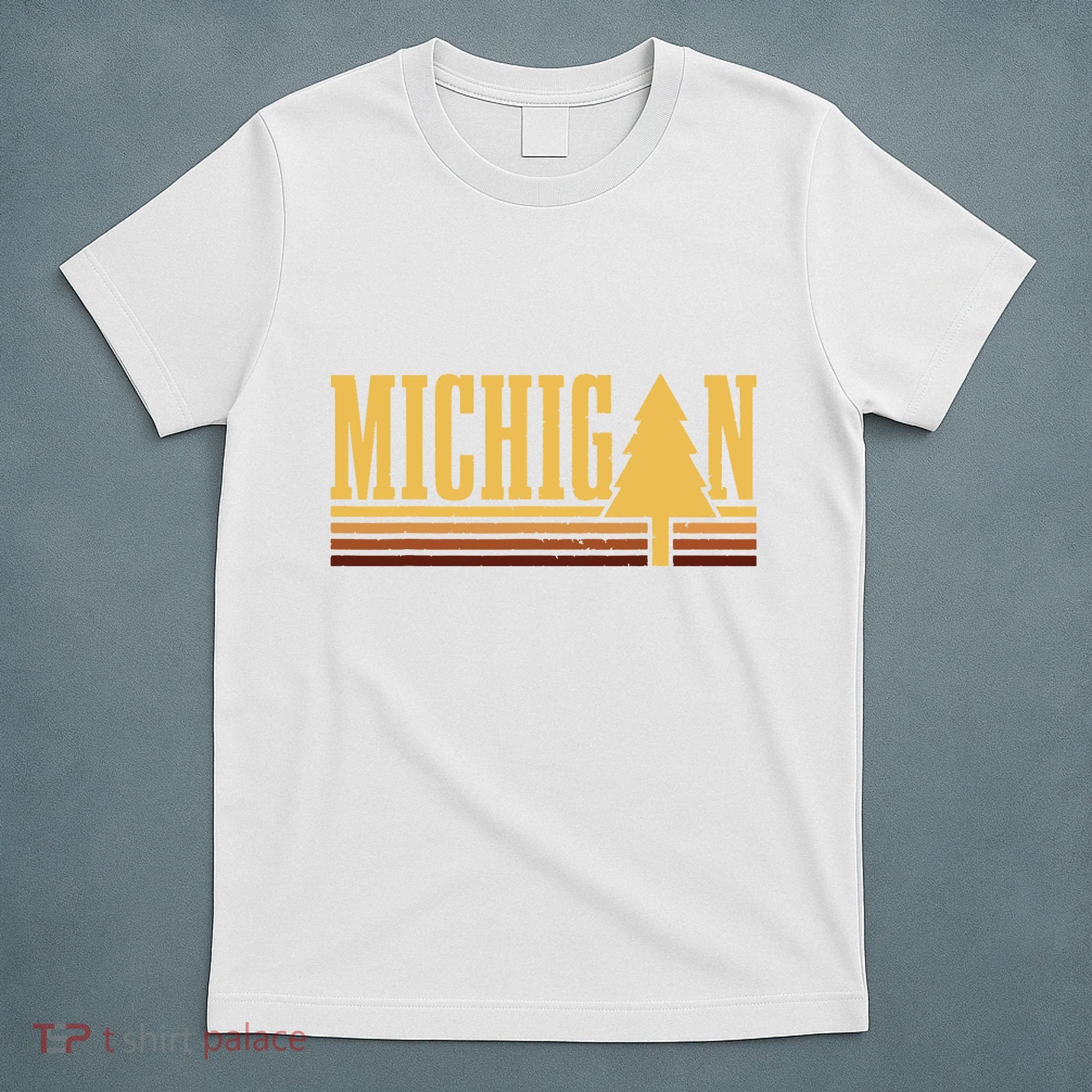 Michigan Vintage Tree State Pride Camping Hiking Michigan T-Shirt