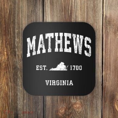 Mathews Virginia Va Vintage Athletic Coaster