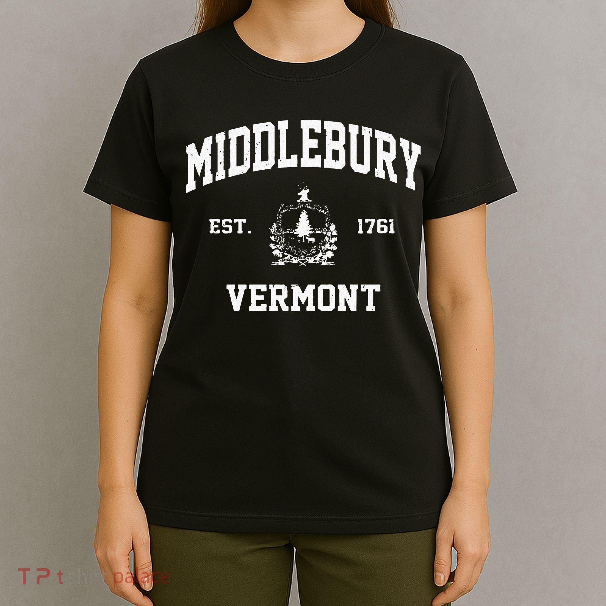 Middlebury Vermont VT Vintage State Athletic Style T-Shirt