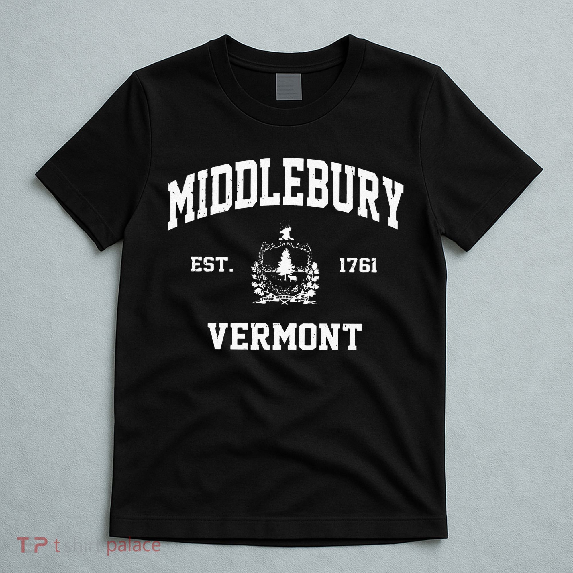 Middlebury Vermont VT Vintage State Athletic Style T-Shirt