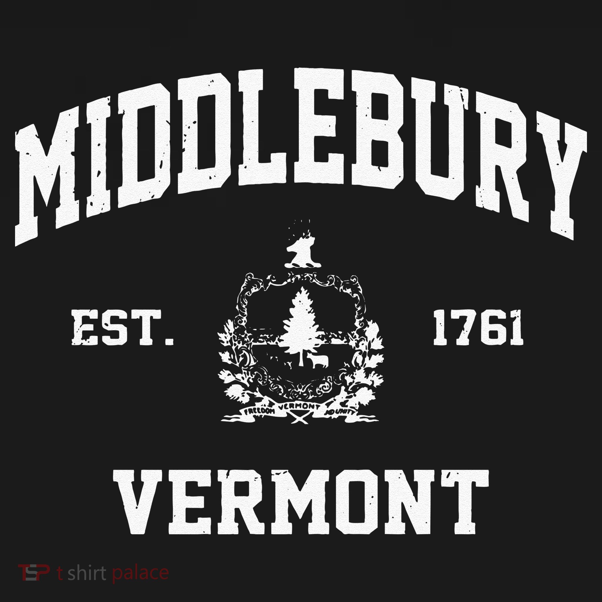 Middlebury Vermont VT Vintage State Athletic Style T-Shirt