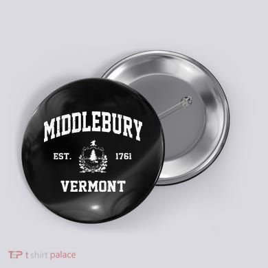 Middlebury Vermont VT Vintage State Athletic Style Button