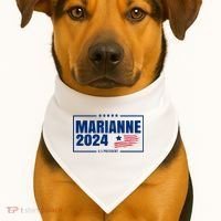 Marianne Williamson 2024 US President USA-Made Doggie Bandana thumb 1