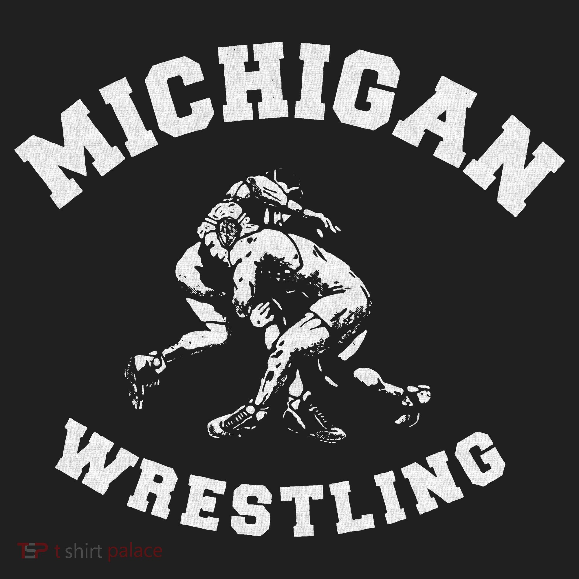 Michigan Wrestling 80s Distressed Retro Freestyle Wrestlers Beanie