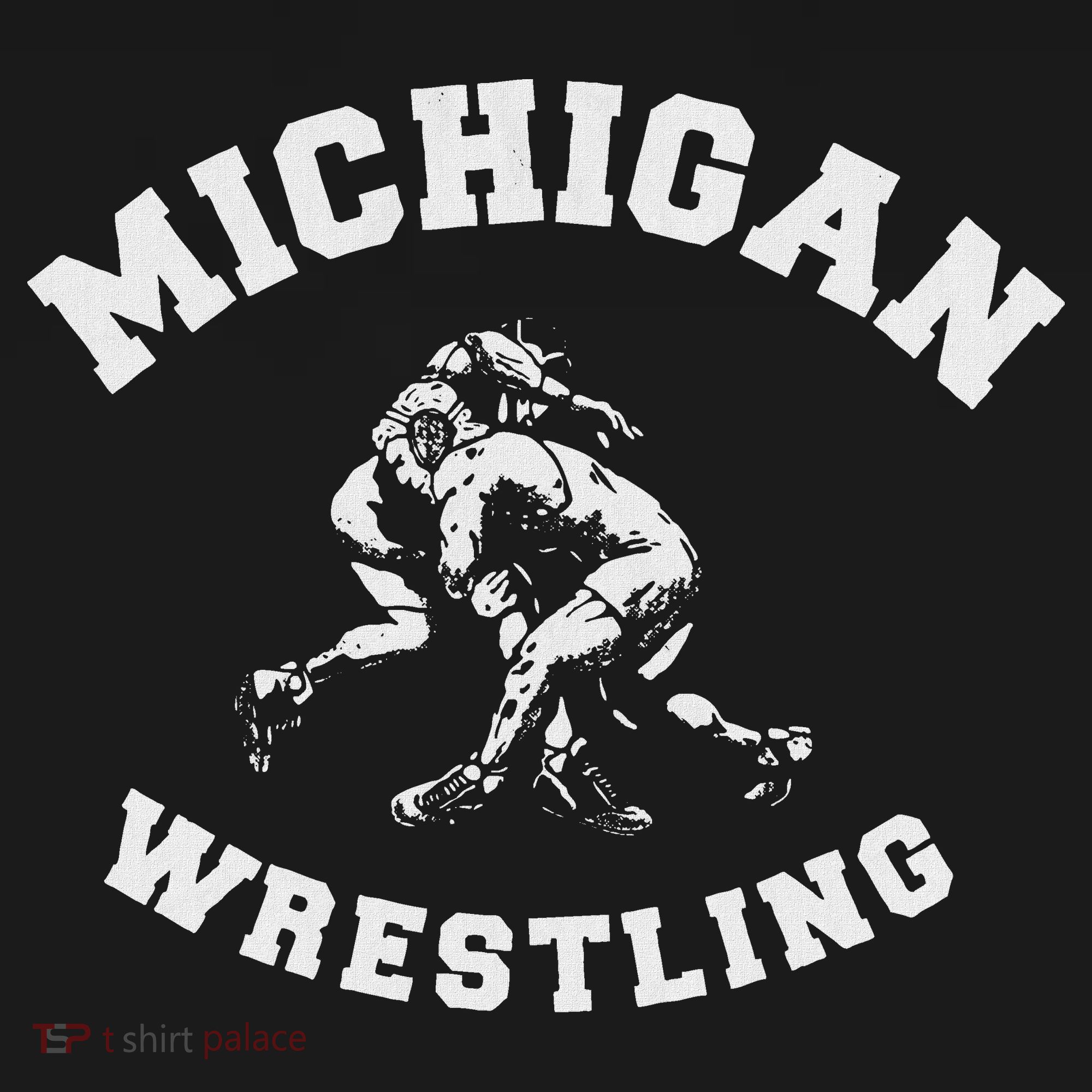 Michigan Wrestling 80s Distressed Retro Freestyle Wrestlers Women's Hoodie