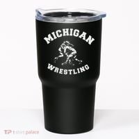 Michigan Wrestling 80s Distressed Retro Freestyle Wrestlers Tumbler thumb 0