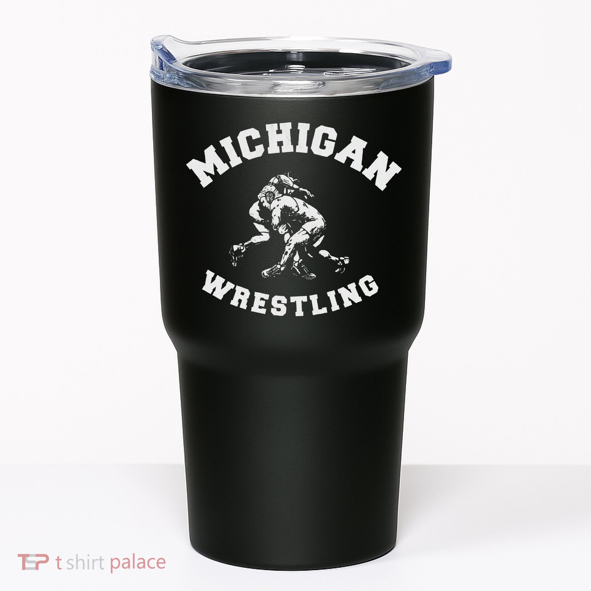 Michigan Wrestling 80s Distressed Retro Freestyle Wrestlers Tumbler