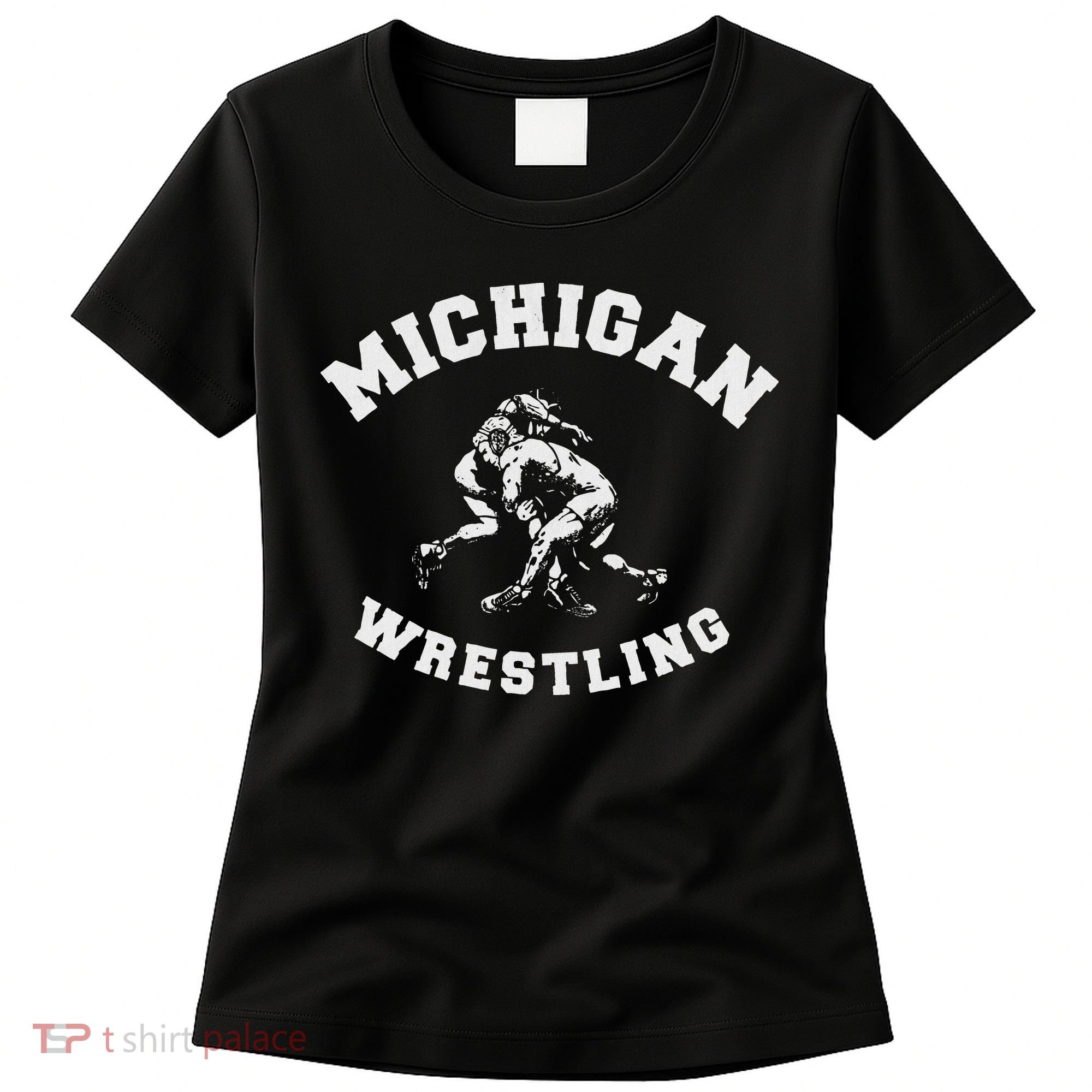 Michigan Wrestling 80s Distressed Retro Freestyle Wrestlers Women's T-Shirt