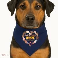 Multicultural We Are All Human USA-Made Doggie Bandana thumb 1