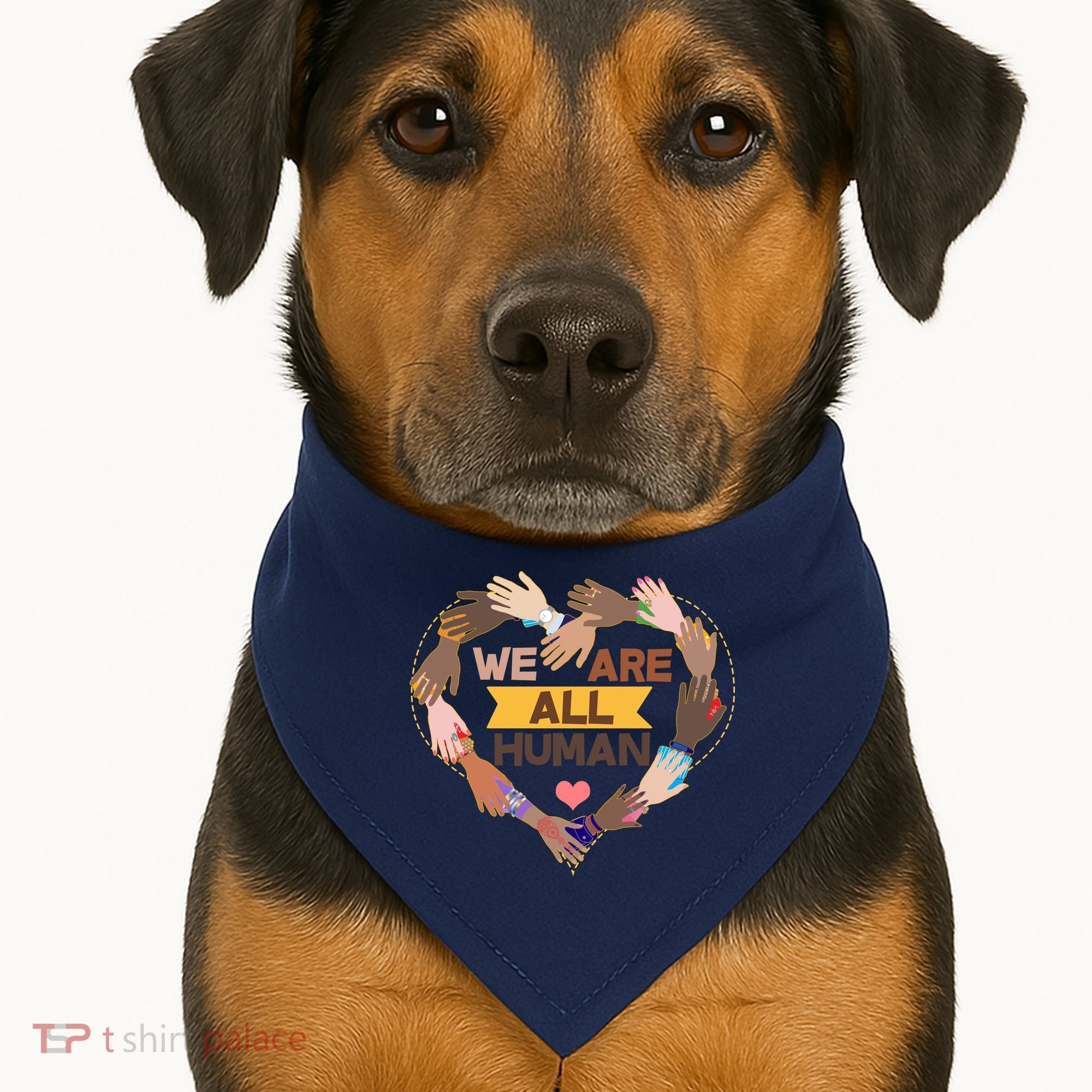 Multicultural We Are All Human USA-Made Doggie Bandana