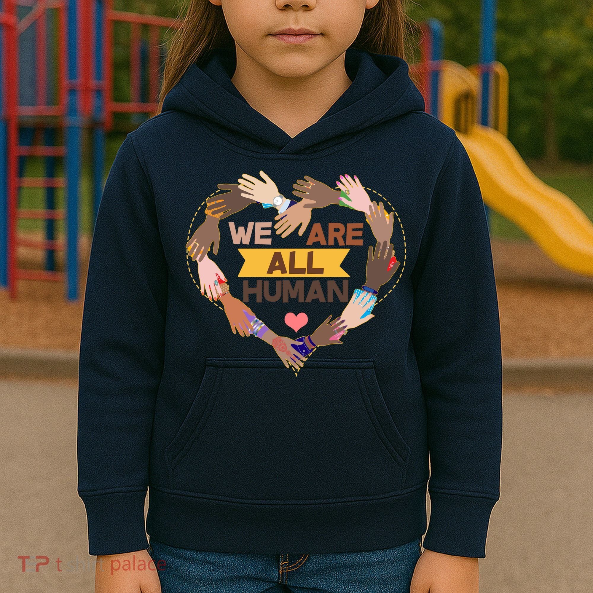 Multicultural We Are All Human Kids Hoodie