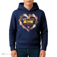 Multicultural We Are All Human Kids Hoodie thumb 4
