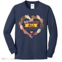 Multicultural We Are All Human Kids Long Sleeve Shirt thumb 0