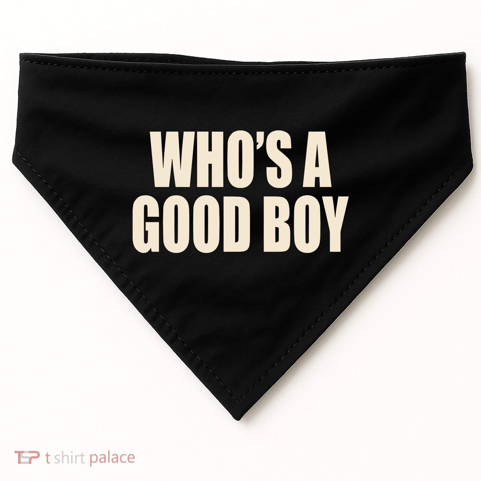 Moximimi WhoS A Good Boy Orange USA-Made Doggie Bandana