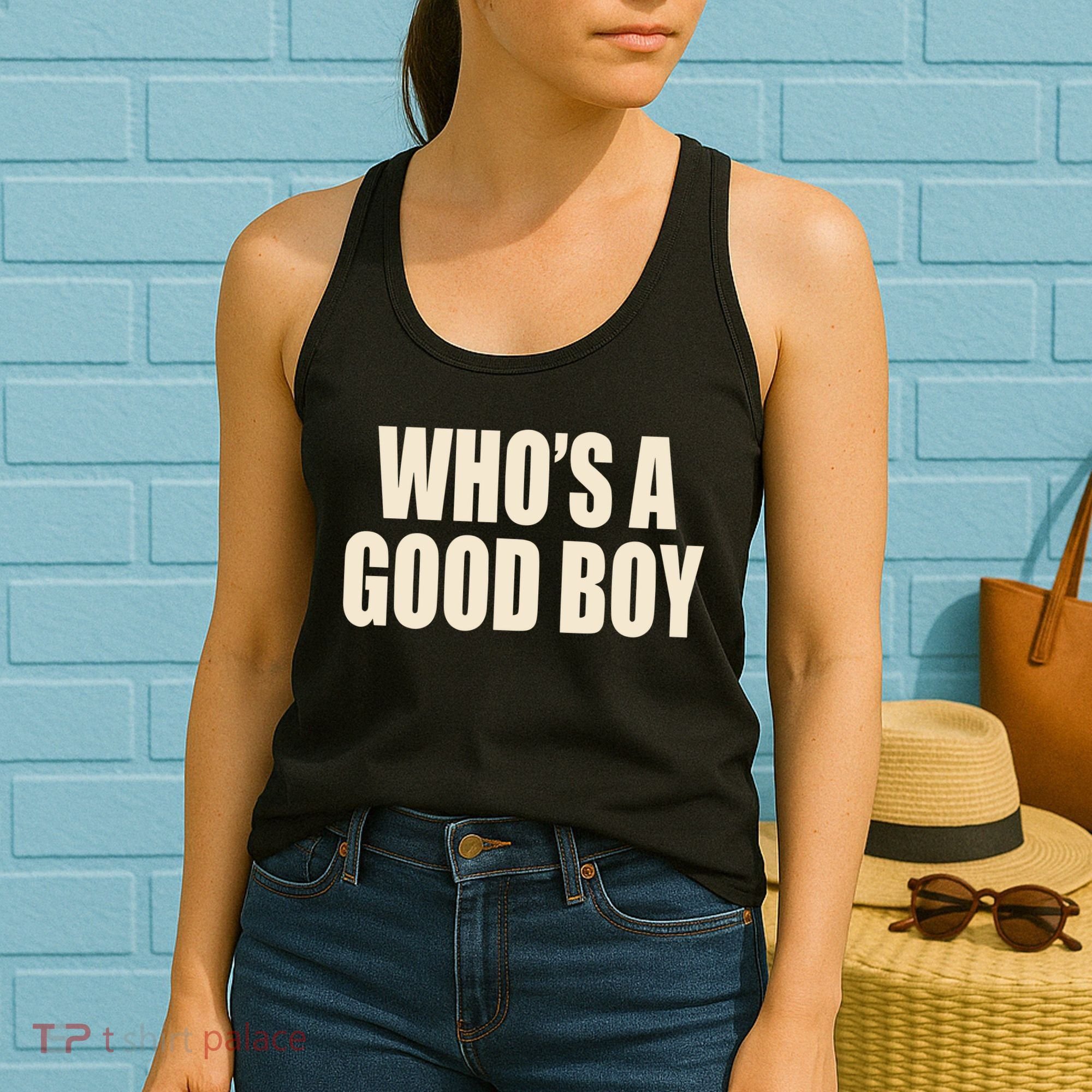 Moximimi WhoS A Good Boy Orange Women's Tank Top