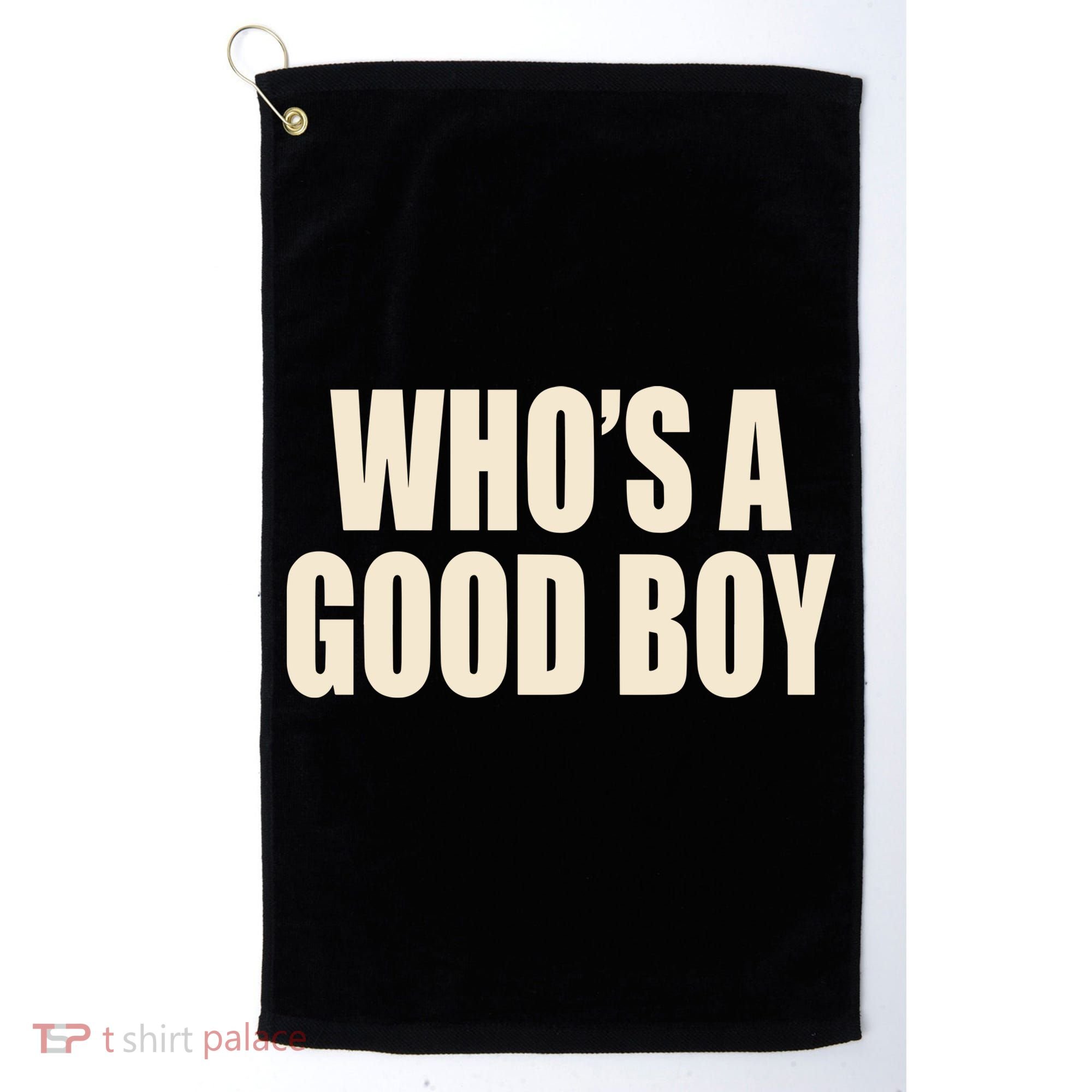 Moximimi WhoS A Good Boy Orange Golf Towel