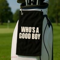 Moximimi WhoS A Good Boy Orange Golf Towel thumb 2