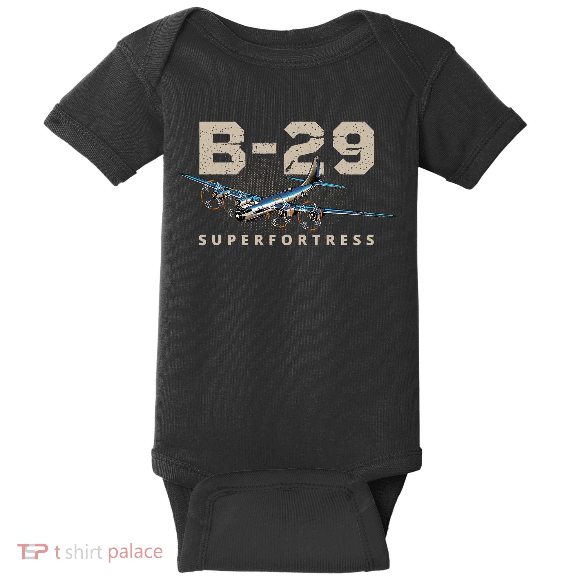 Military Warbird Airplane B29 Superfortress Baby Bodysuit