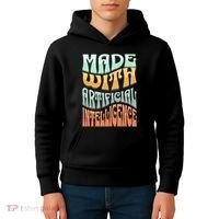 Made With Artificial Intelligence Kids Hoodie thumb 4