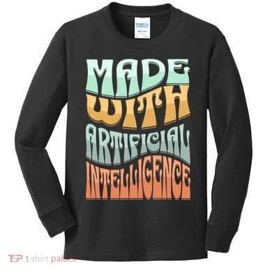Made With Artificial Intelligence Kids Long Sleeve Shirt