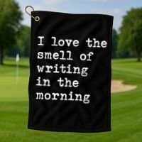 Morning Writing Author Book Journalist Novelist Funny Gift Golf Towel thumb 1